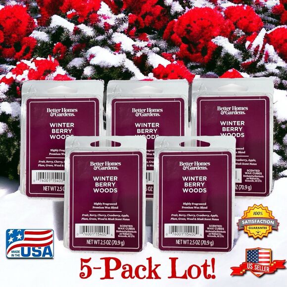 5-PACK BH&G WINTER BERRY WOODS Highly Fragranced Premium Wax Warmer Cube Melts - Picture 1 of 16